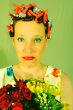 housewife with flowers
