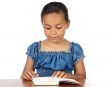 adorable girl studying