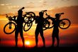 mountainbikers in the sunset