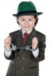 adorable boy dressed gangster