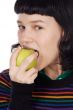 girl eating a apple