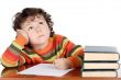 adorable boy studying