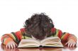 boy tired to study