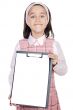 student with notepad