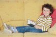 adorable boy reading