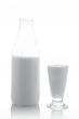 Glass and bottle of milk