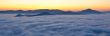Spring sunrise over the fog