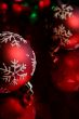 Red Snowflake Baubles Upclose