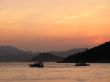 ships in sunset