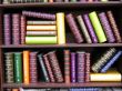 Antique books on bookshelf
