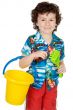 adorable boy playing in the beach
