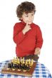 Adorable boy playing the chess