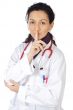 lady doctor commanding silence