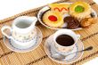 Cup of coffee with cakes