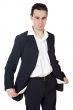 young businessman in the ruin