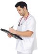 young doctor taking notes in a notebook