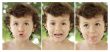 adorable happy boy making trivialities
