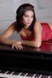 on the piano