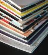 Row of new  books cover spines