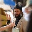 Russian orthodox monk gathering donation