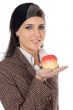 attractive girl with apple in the hand