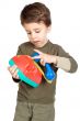 adorable boy speaking on the telephone