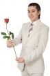 Attractive young man giving a love gift