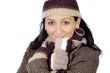 attractive lady sheltered for the winter