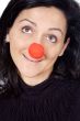 attractive lady with a red nose
