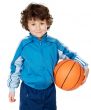 adorable child playing the basketball