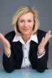 business woman gesturing