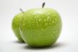 Two Green Apples w/ Raindrops - Side View