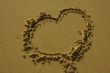 love heart on sand