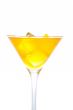 Orange cocktail with ice cubes