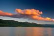Colorful sunset over the lake