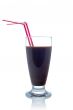 Chocolate milkshake with straws