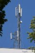 Radio masts on rooftop