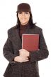 Attractive lady student with book