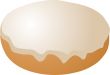 Vanilla icing covered donut