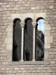 Ancient window of a cathedral . Barcelona