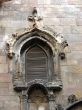 Ancient window of a cathedral . Barcelona