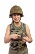 Holding a hand grenade
