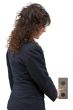 Woman pushing the button of elevator