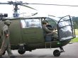 military helicopter on the airfield