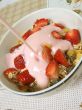Granola, strawberries and yogurt