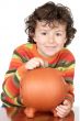 boy whit money box