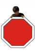 Young man, stop sign