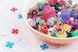 Bowl of beads and buttons