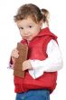 adorable girl eating chocolate