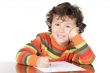 adorable boy studying